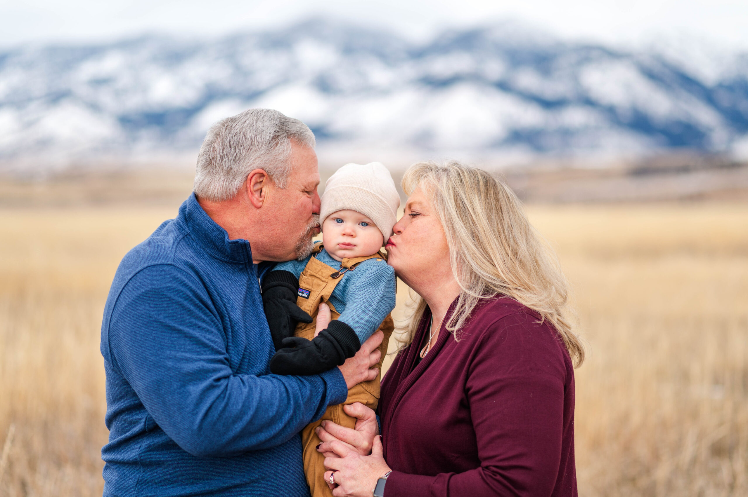 Enjoying moments with their grandson during the family reunion